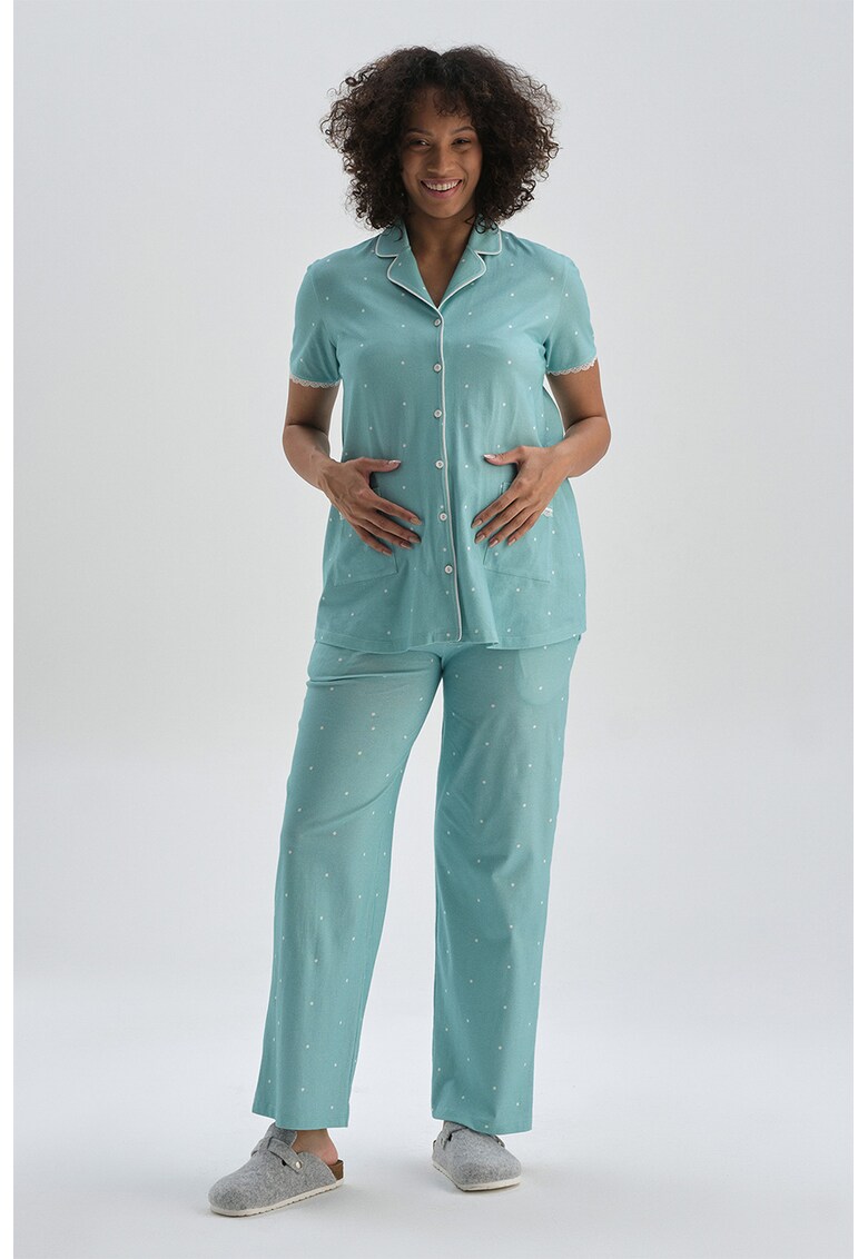 Bluza de pijama cu garnituri de dantela - pentru gravide