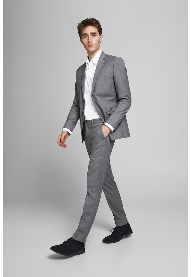 Costum elegant super slim fit Franco - Gri melange