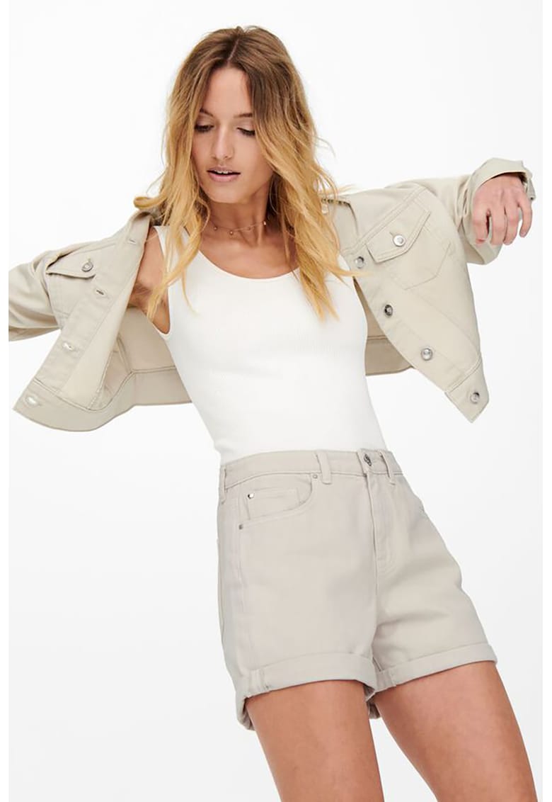 Pantaloni scurti regular fit de denim - Bej deschis