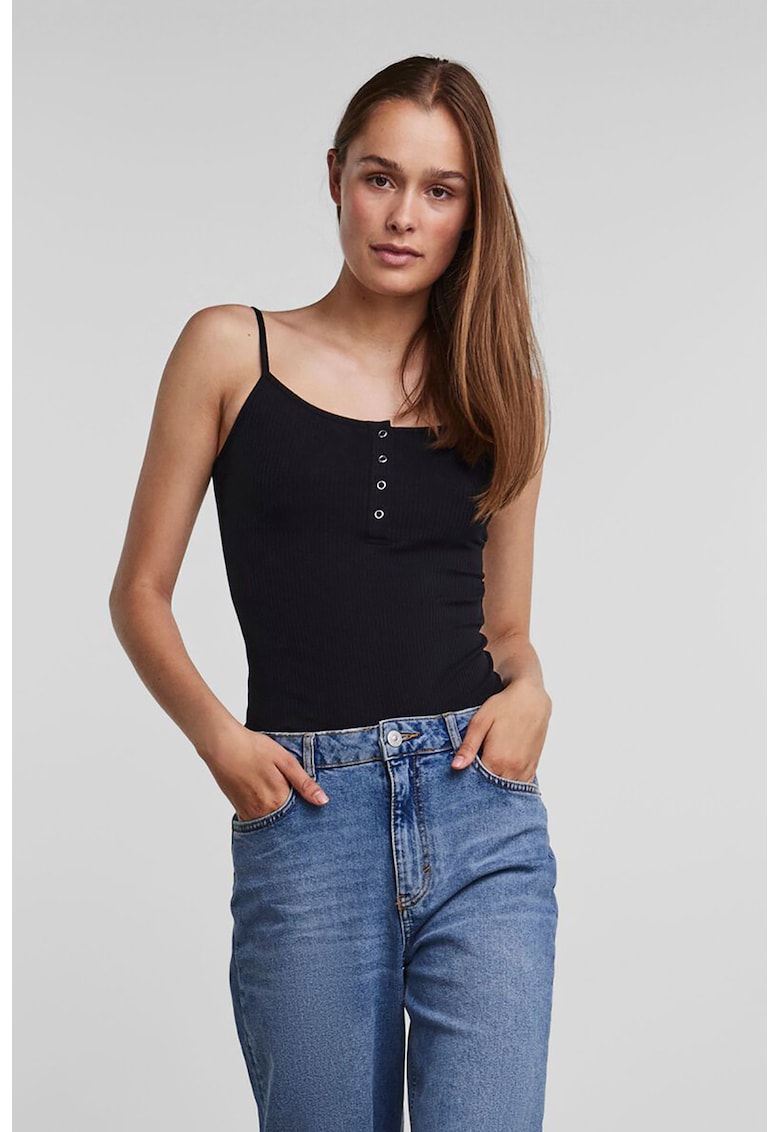 Top-body cu aspect striat Kitte - Negru