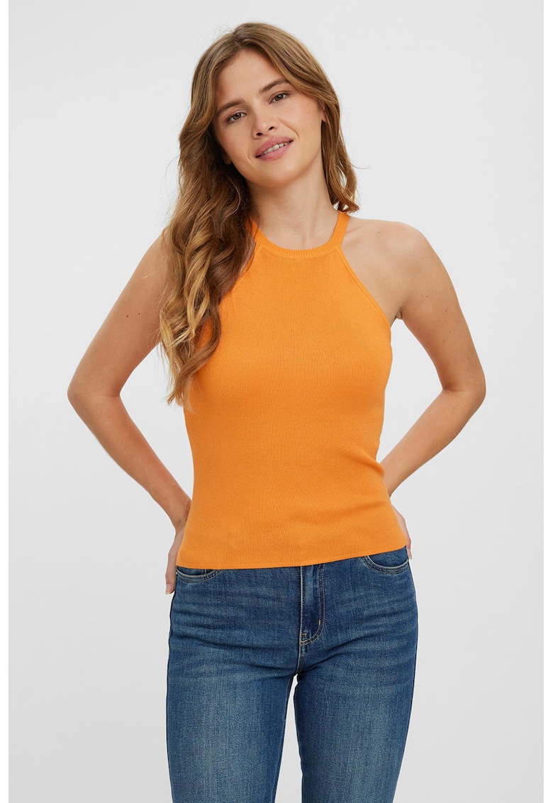 Top tricotat fin - Galben mustar