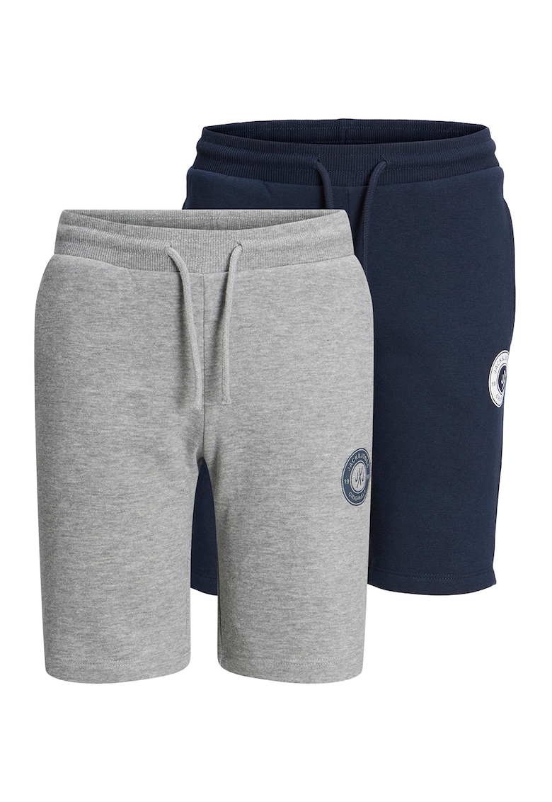 Jack & Jones Set de pantaloni scurti cu snur si imprimeu logo discret - 2 perechi