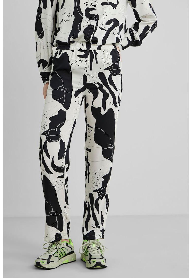 Pantaloni conici cu imprimeu abstract Julie Abstract
