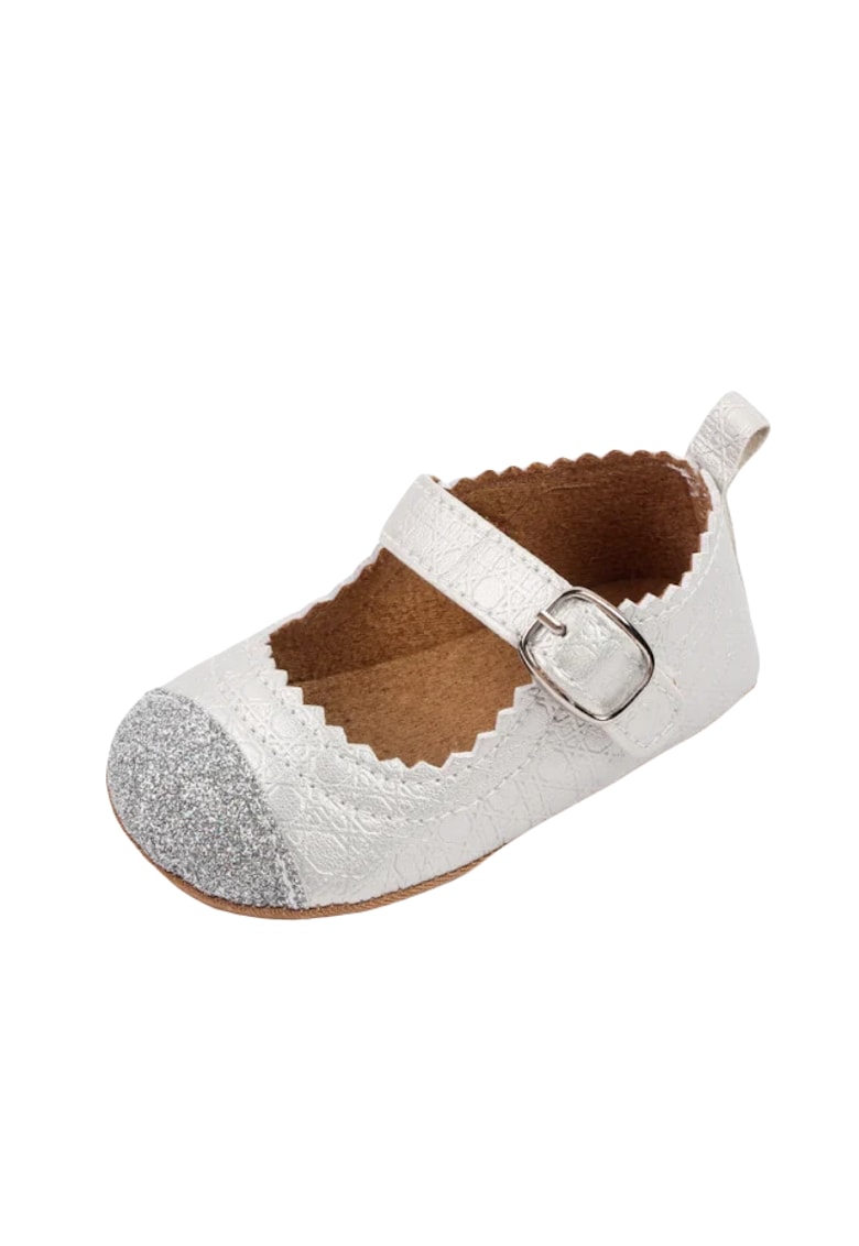 Pantofi Cu Sclipici - Elegant - Piele ecologica - Fete - Argintiu