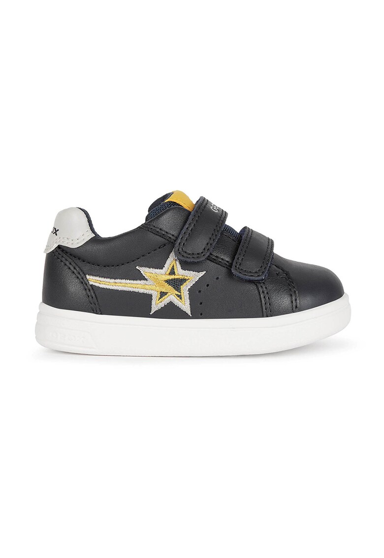 Pantofi sport low-top de piele si piele ecologica cu velcro