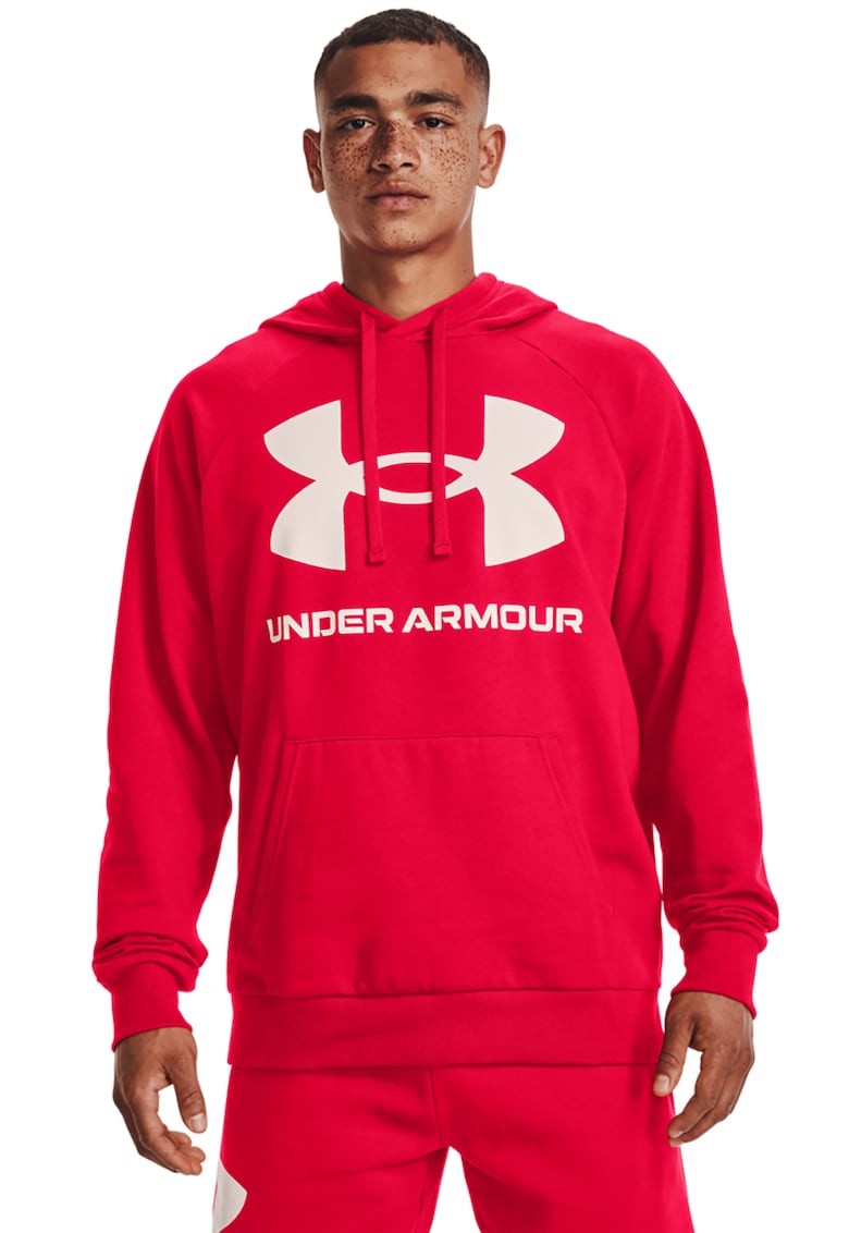 Hanorac din fleece cu imprimeu logo si maneci raglan - pentru fitness Rival