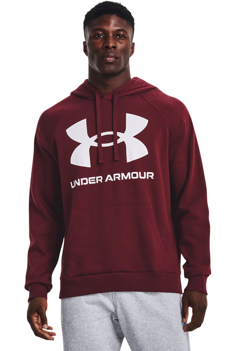 Hanorac din fleece cu imprimeu logo si maneci raglan - pentru fitness Rival