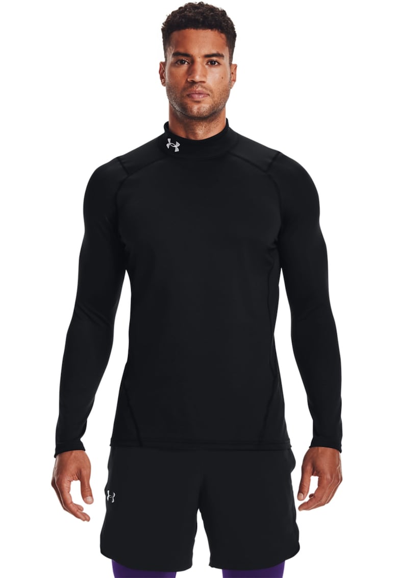 Bluza slim fit cu guler scurt pentru fitness