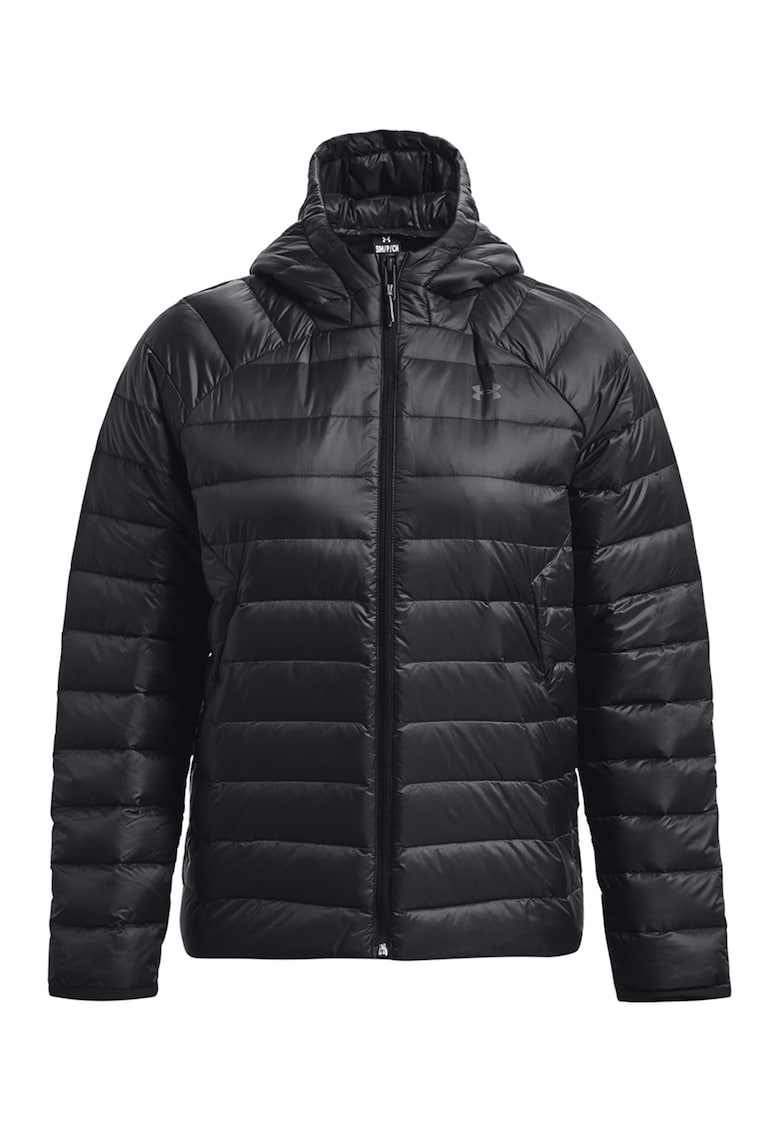 Jacheta cu cumplutura de puf si aspect matlasat pentru antrenament - Negru