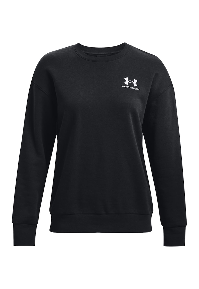 Bluza sport din fleece cu decolteu la baza gatului Essential - Negru