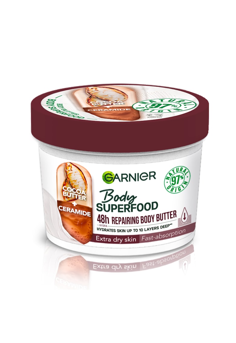 Unt de corp cu efect reparator si absorbtie rapida Body Superfood Cacao - 380 ml