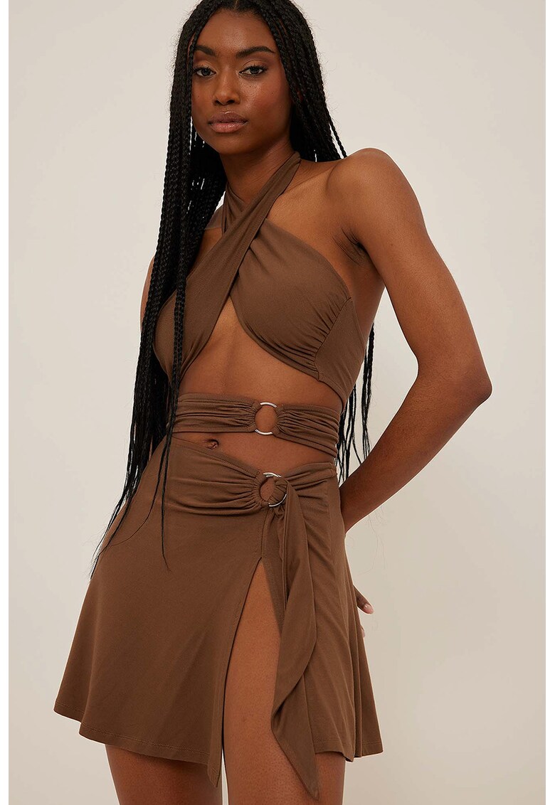 Rochie mini cu decupaj si slit frontal