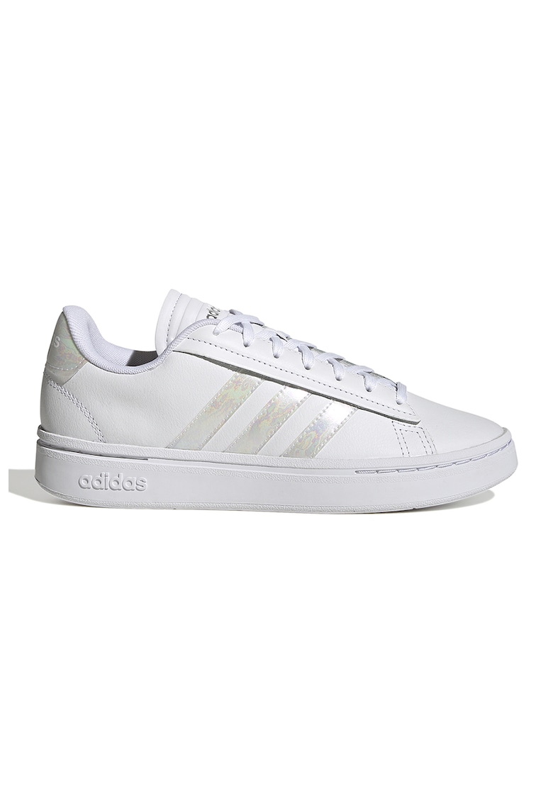 Pantofi sport low-top de piele ecologica cu dungi cu irizatii Grand Court Alpha