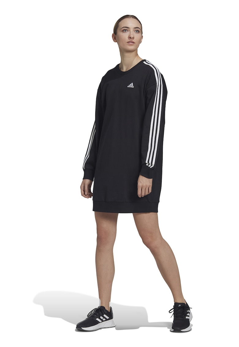 Rochie lejera cu detaliu logo - Negru