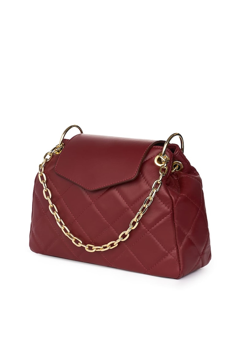 Geanta din piele matlasata Evia fucsia