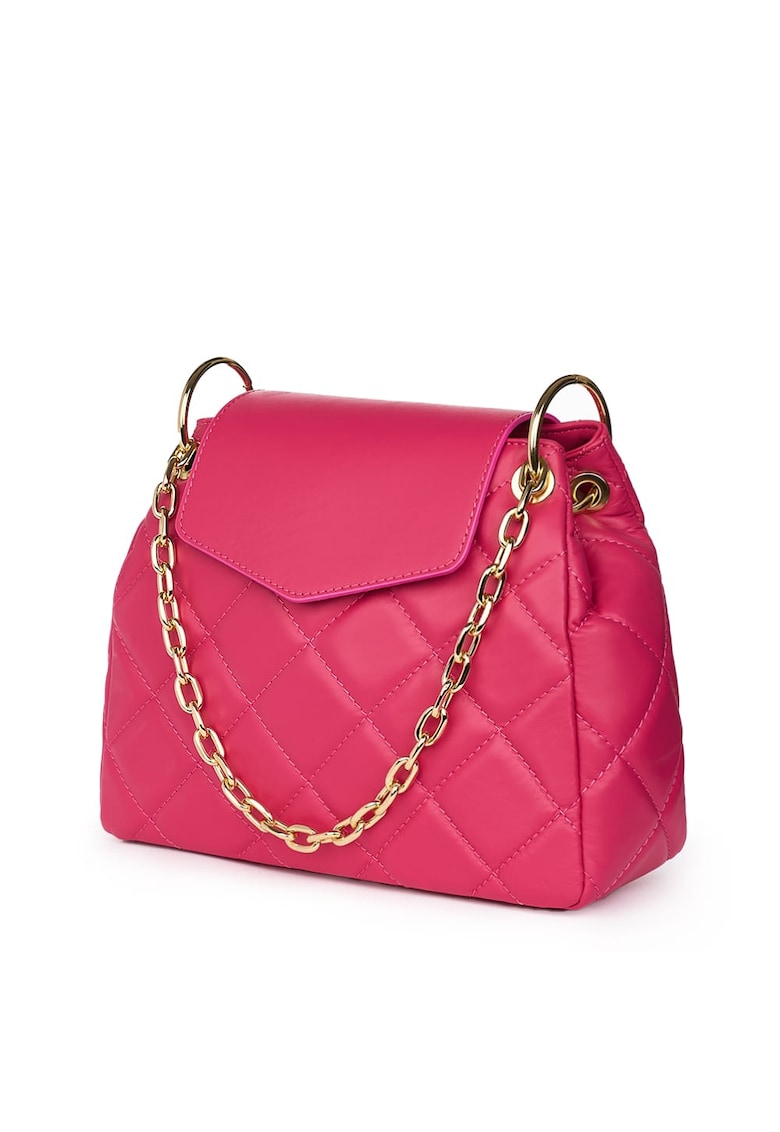 Geanta din piele matlasata Evia fucsia