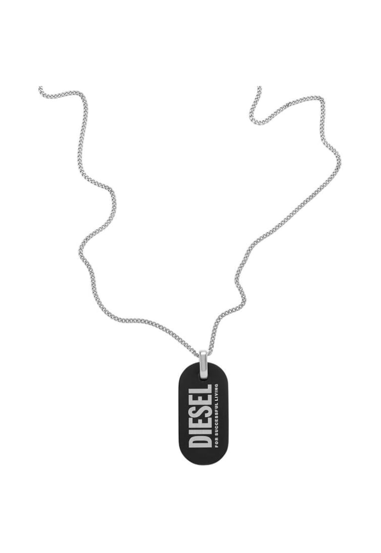 Lant Single Dog Tag DX1349040 - Argintiu - Negru