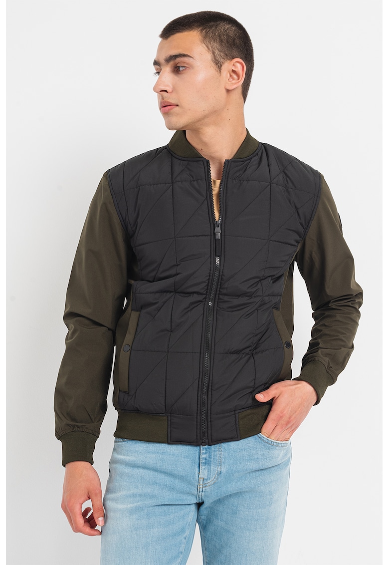 Jacheta bomber regular fit cu aspect matlasat