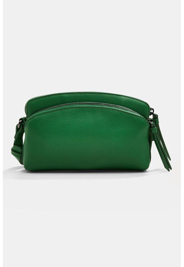 Geanta crossbody mica de piele ecologica cu detaliu logo stantat