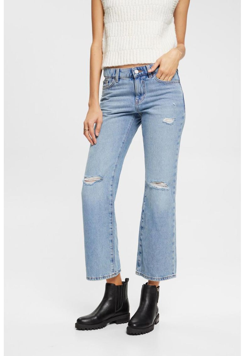 Blugi bootcut crop