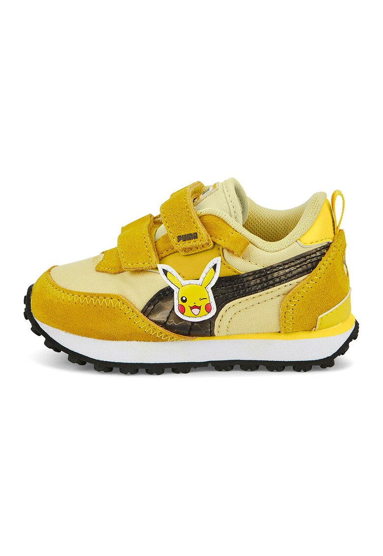 Pantofi sport cu velcro si insertii de piele intoarsa rider fv pikachu