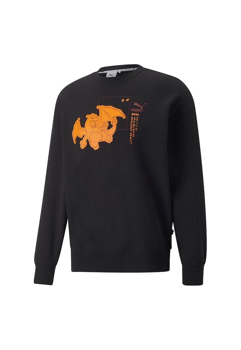 Bluza sport cu decolteu rotund si imprimeu grafic