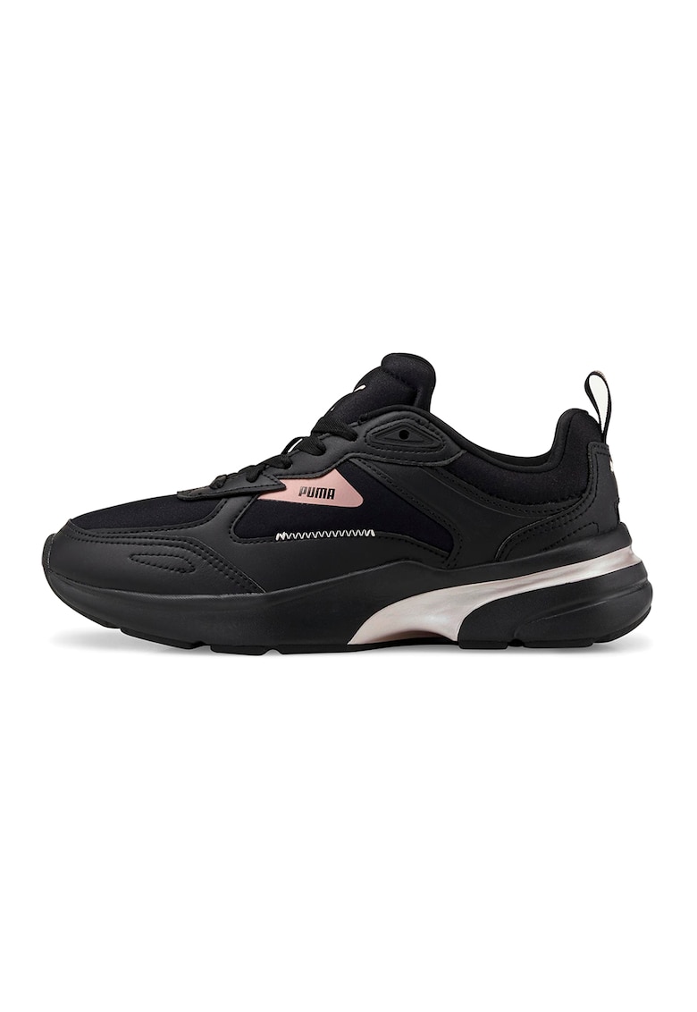 Pantofi sport cu garnituri din piele ecologica FS Runner - Negru