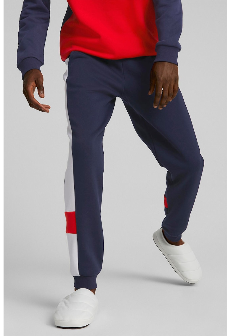 Pantaloni sport cu model colorblock si buzunare laterale Essentials+