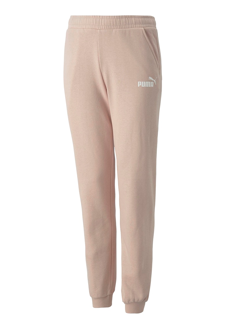 Pantaloni sport cu detaliu logo Alpha - Alb/Piersica