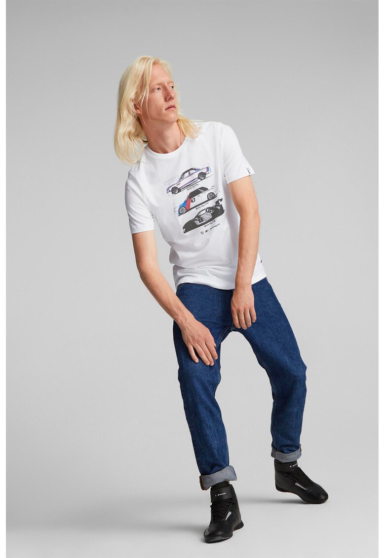 Tricou de bumbac cu imprmeu grafic BMW