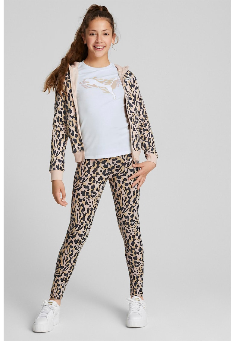 Hanorac cu fermoar si animal print alpha