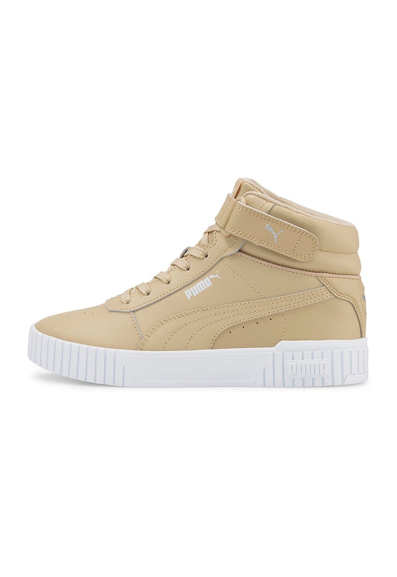 Puma Pantofi sport mid-high de piele si piele ecologica Carina 2.0 - Bej