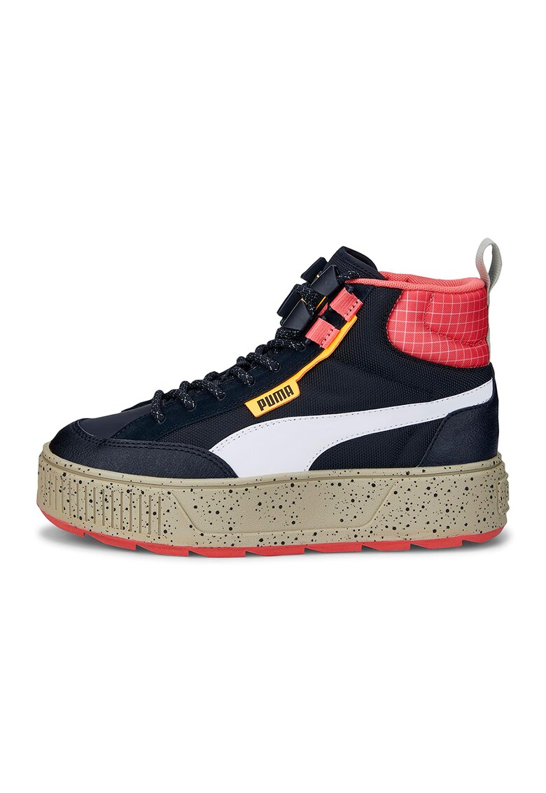 Pantofi sport mid-high flatform cu garnituri de piele Karmen