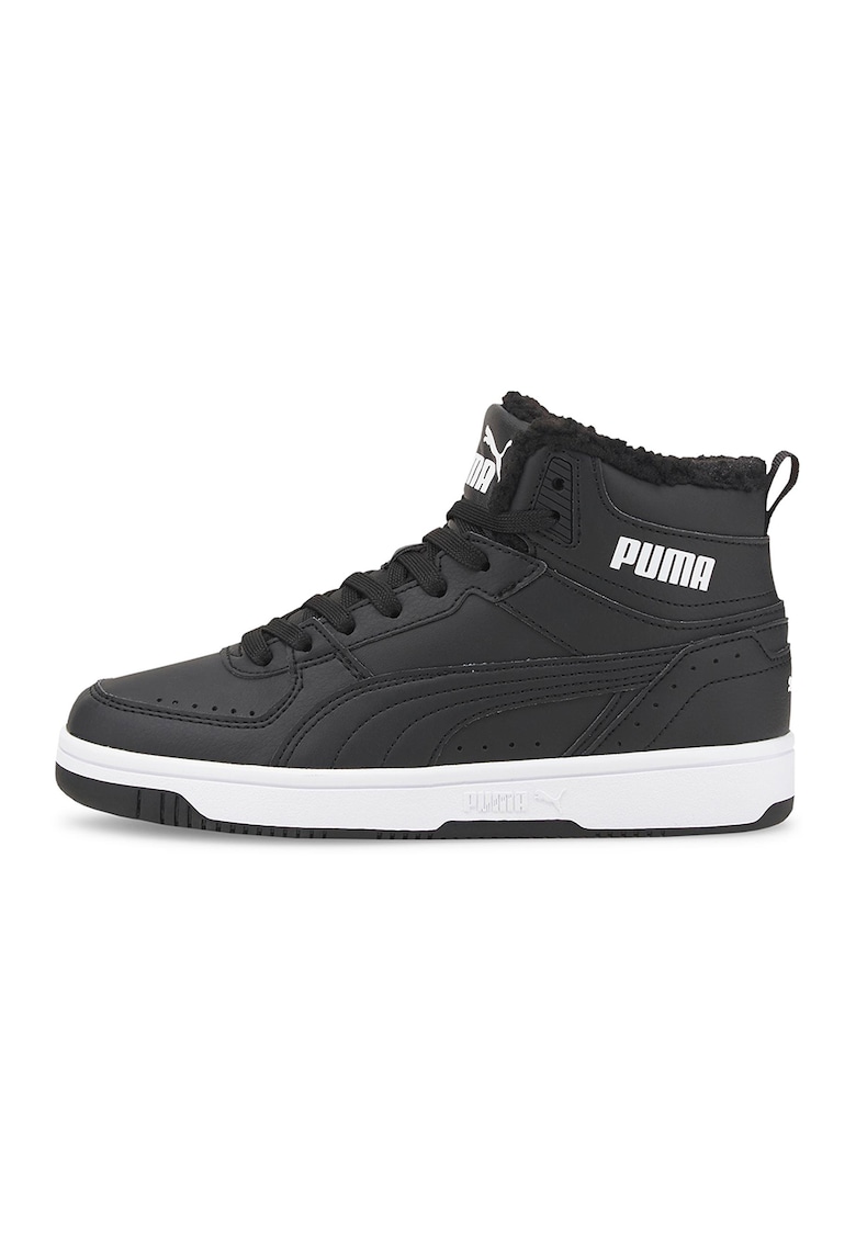 Ghete de piele ecologica Rebound JOYr34 - Alb/Negru
