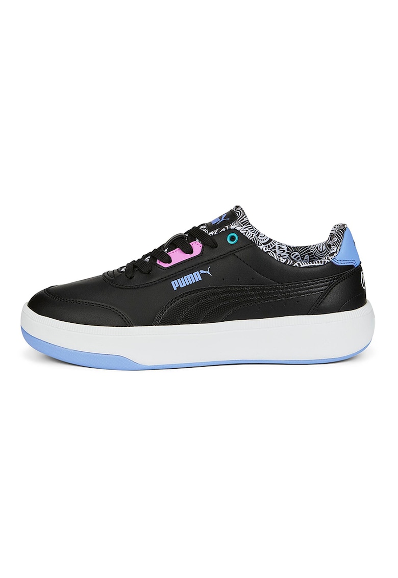 Pantofi sport de piele ecologica Tori Me Happy - Negru/Roz/Albastru