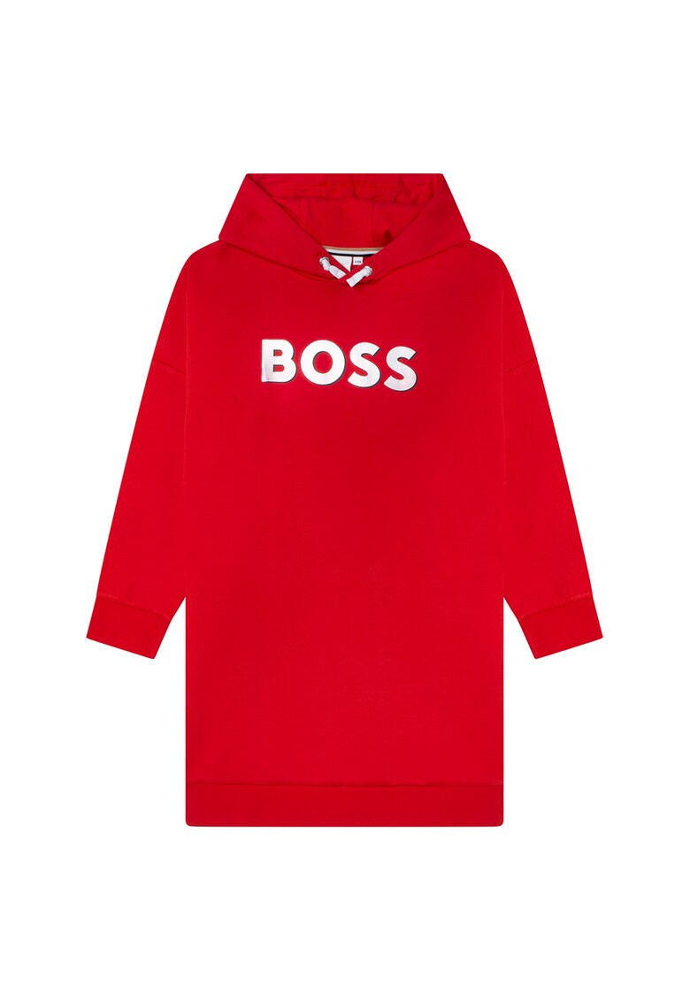 Rochie-hanorac cu imprimeu logo BOSS Kidswear imagine noua gjx.ro