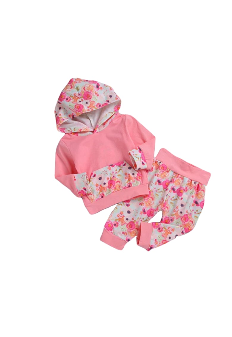 Trening Flowers - Casual - Bumbac - Fete - Maneca lunga - Multicolor