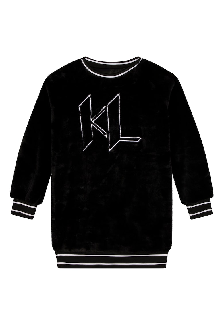 KARL LAGERFELD KIDS Рокля Fuzzy с лого за Момичета KARL LAGERFELD KIDS Рокля Fuzzy с лого за Момичета