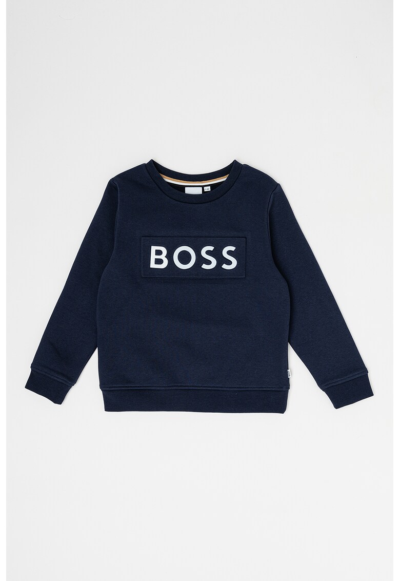 Bluza sport cu decolteu la baza gatului si logo BOSS Kidswear