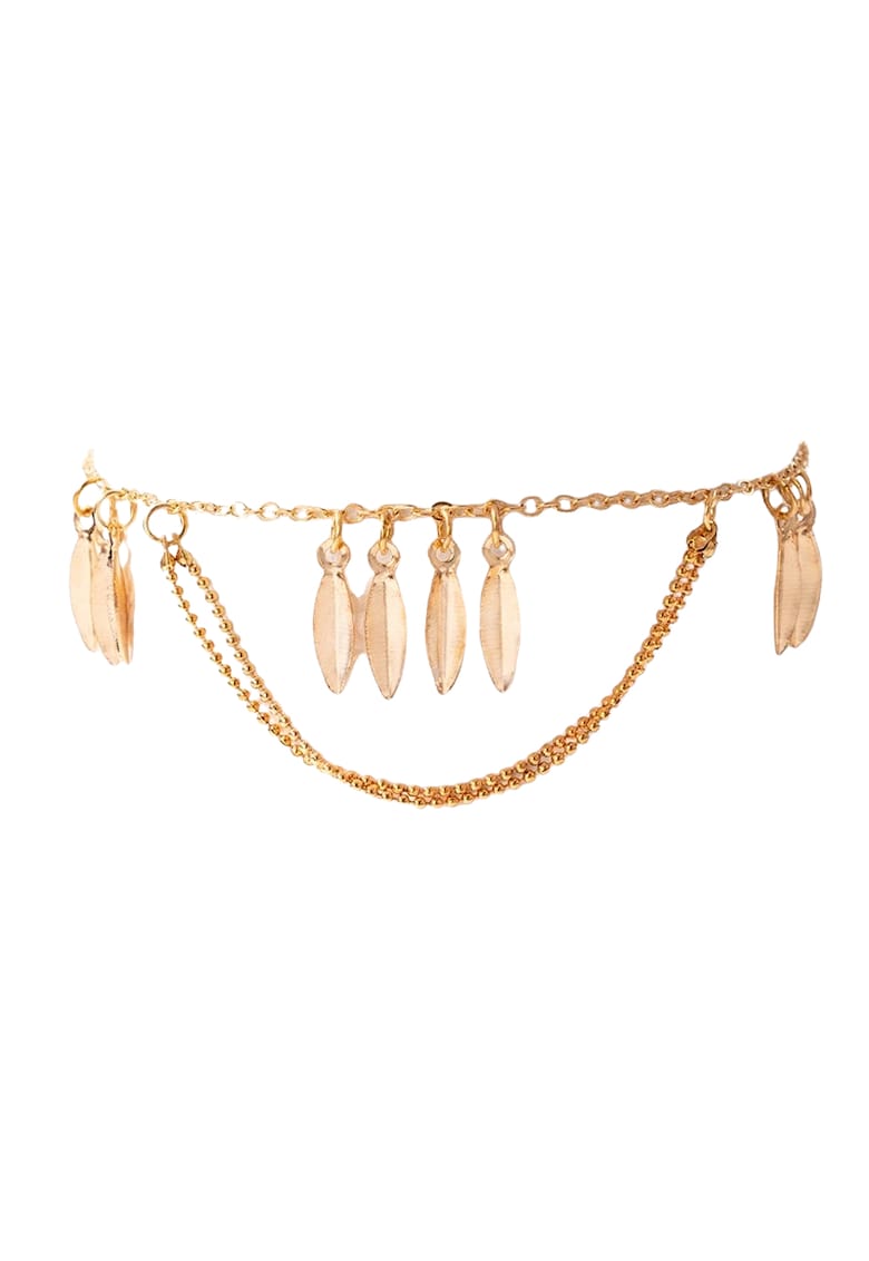 Bratara de picior - aurie - cu lant si frunzulite - Sophie C1 -