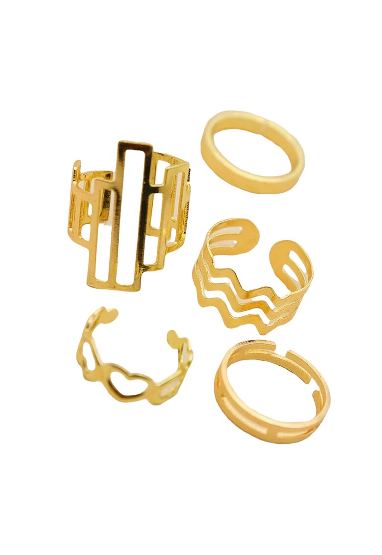 Set 5 inele aurii - forme diverse - Tabetha C5 -
