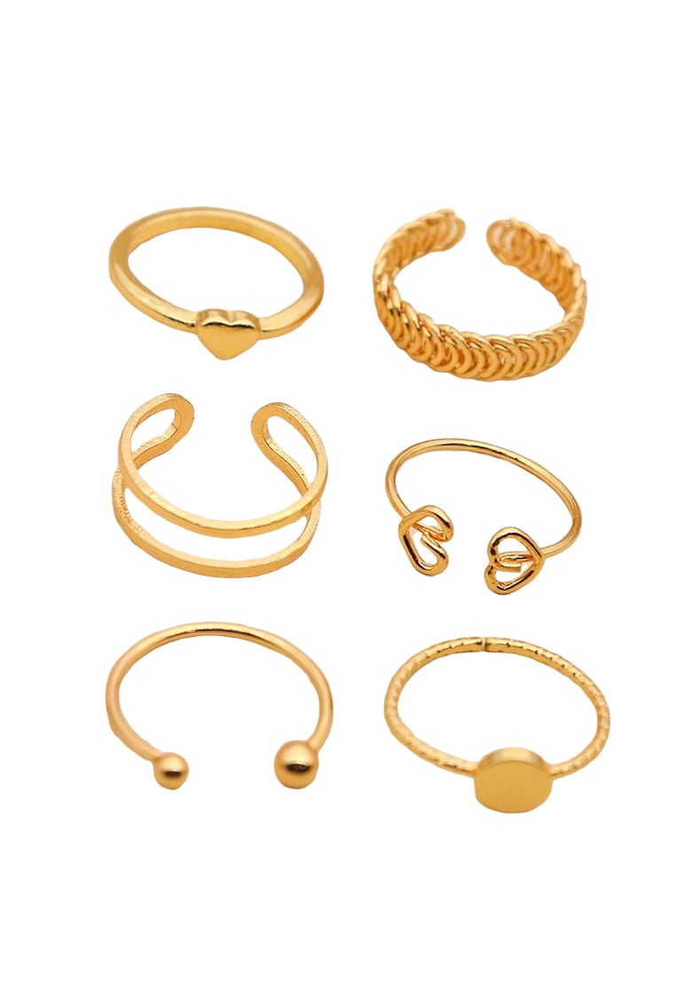 Set 6 inele aurii - forme diverse - Svea C5 -