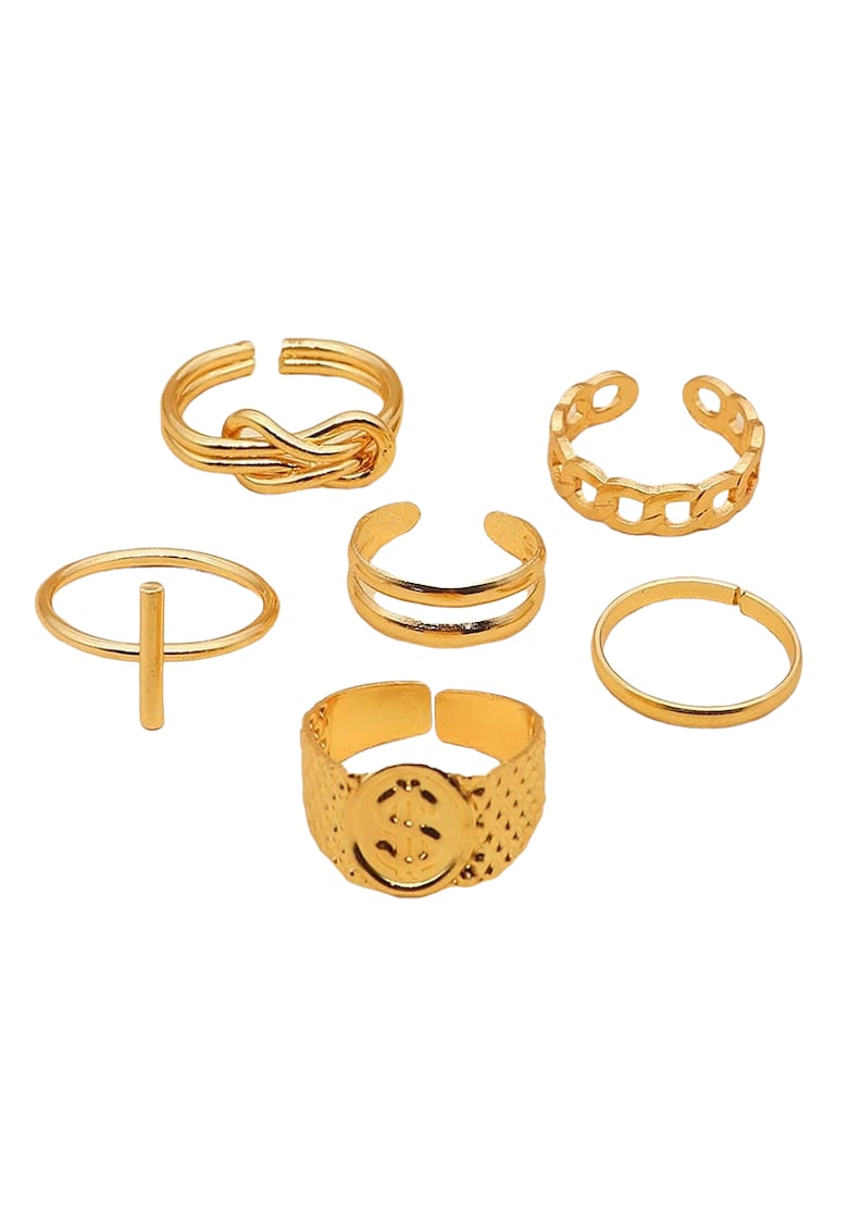 Set 6 inele aurii - forme diverse - Synthia C5 -