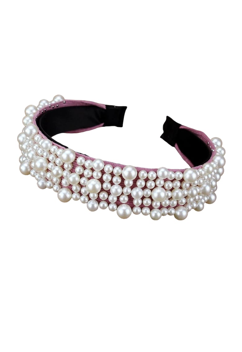 Bentita roz - cu perle - Stine C7 -