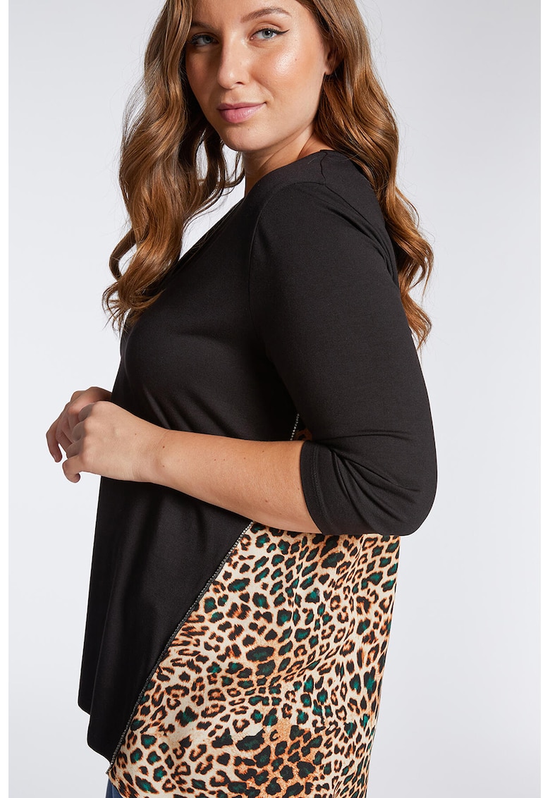 Bluza asimetrica cu animal print