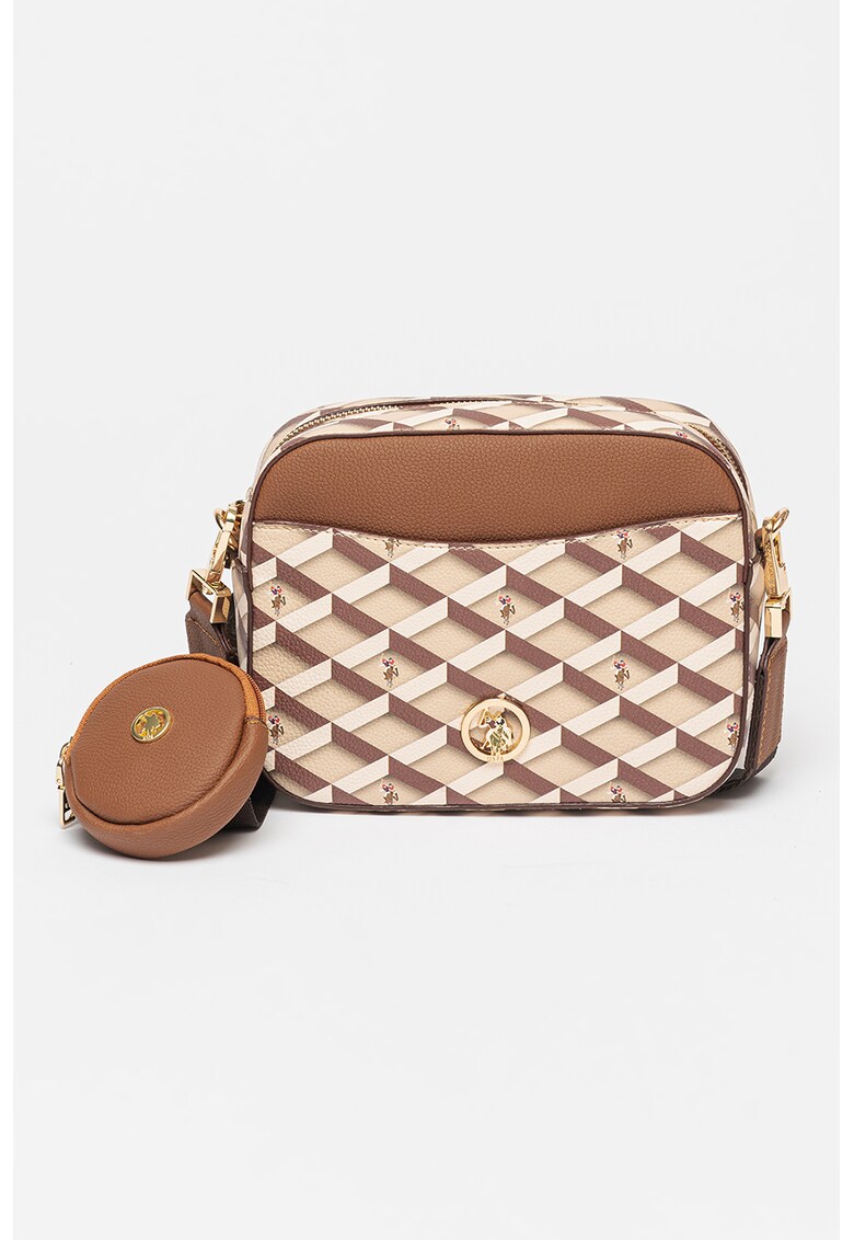 Geanta crossbody de piele ecologica cu portmoneu detasabil