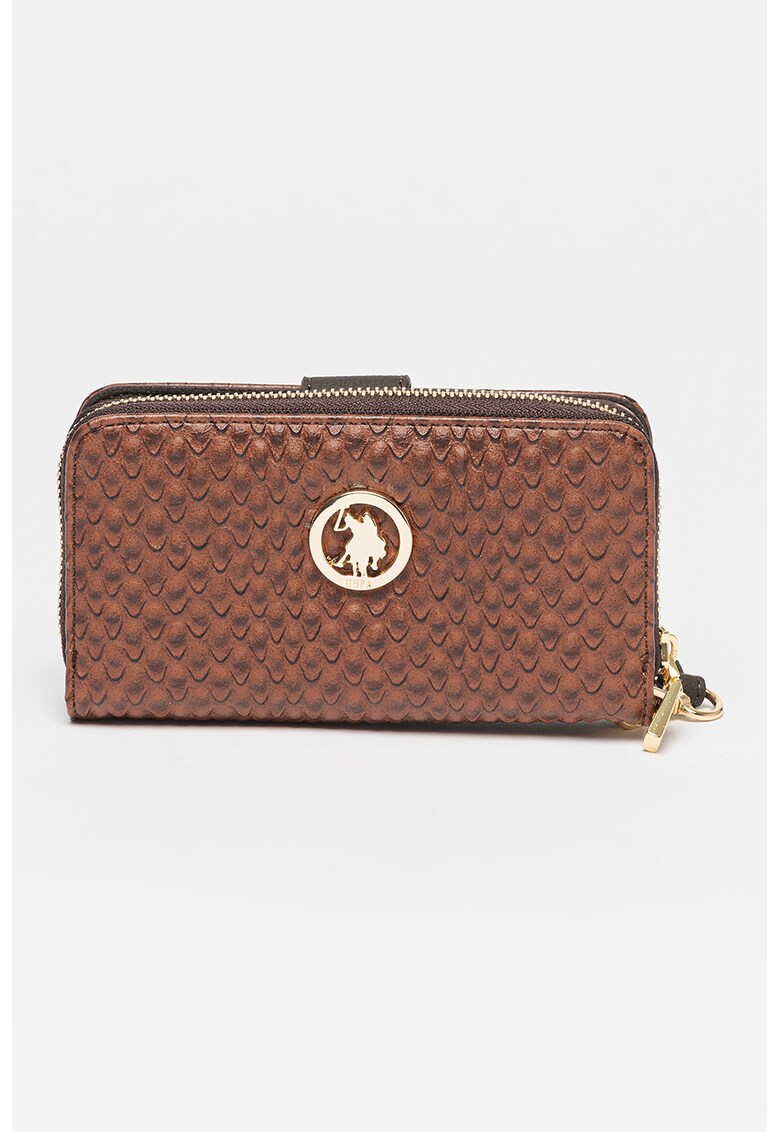 Portofel de piele ecologica cu bareta detasabila pentru incheietura