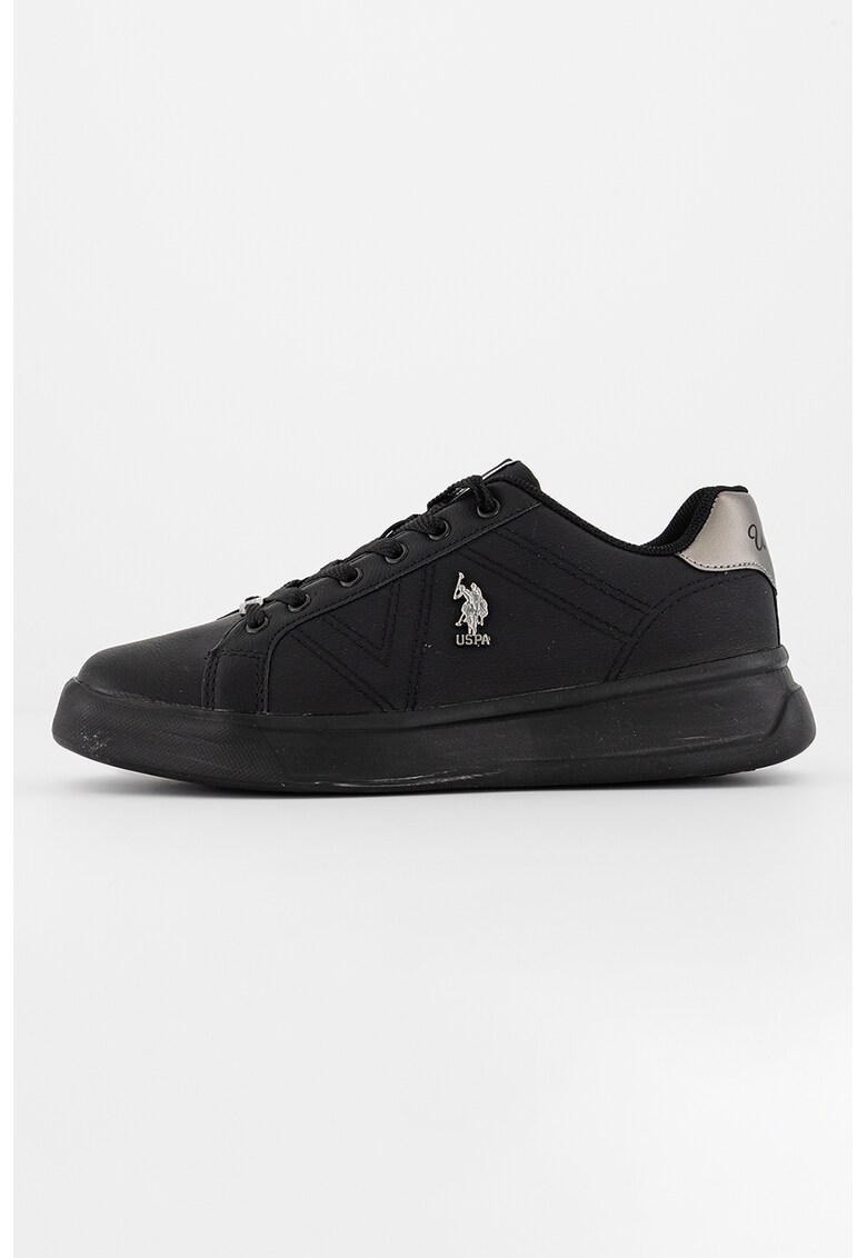 Pantofi sport de piele ecologica cu detalii logo