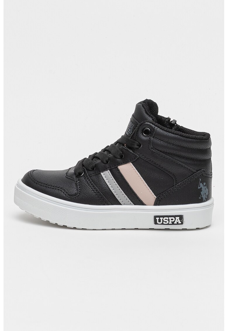 Pantofi sport high-top de piele ecologica