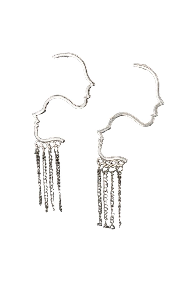 Cercei argintii - lungi - cu lanturi - Tana C30 -
